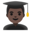 MAN STUDENT emoji with dark skin tone skin tone