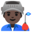 MAN FACTORY WORKER emoji with dark skin tone skin tone