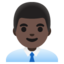 MAN OFFICE WORKER emoji with dark skin tone skin tone