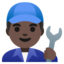 MAN MECHANIC emoji with dark skin tone skin tone