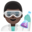 MAN SCIENTIST emoji with dark skin tone skin tone