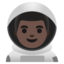 MAN ASTRONAUT emoji with dark skin tone skin tone