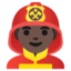 MAN FIREFIGHTER emoji with dark skin tone skin tone