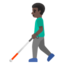 MAN WITH WHITE CANE emoji with dark skin tone skin tone