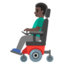 MAN IN MOTORIZED WHEELCHAIR emoji with dark skin tone skin tone