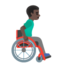 MAN IN MANUAL WHEELCHAIR FACING RIGHT emoji with dark skin tone skin tone