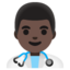 MAN HEALTH WORKER emoji with dark skin tone skin tone