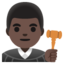 MAN JUDGE emoji with dark skin tone skin tone