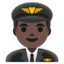 MAN PILOT emoji with dark skin tone skin tone