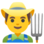 MAN FARMER emoji in Google's design style - Unicode 1F468-200D-1F33E