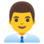 MAN OFFICE WORKER emoji in Google's design style - Unicode 1F468-200D-1F4BC