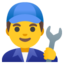 MAN MECHANIC emoji in Google's design style - Unicode 1F468-200D-1F527