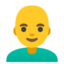 MAN: BALD emoji in Google's design style - Unicode 1F468-200D-1F9B2