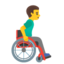 MAN IN MANUAL WHEELCHAIR FACING RIGHT emoji in Google's design style - Unicode 1F468-200D-1F9BD-200D-27A1-FE0F