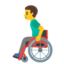 MAN IN MANUAL WHEELCHAIR emoji in Google's design style - Unicode 1F468-200D-1F9BD