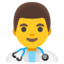 MAN HEALTH WORKER emoji in Google's design style - Unicode 1F468-200D-2695-FE0F