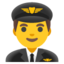 MAN PILOT emoji in Google's design style - Unicode 1F468-200D-2708-FE0F