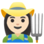 WOMAN FARMER emoji with light skin tone skin tone