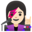 WOMAN SINGER emoji with light skin tone skin tone