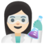 WOMAN SCIENTIST emoji with light skin tone skin tone