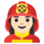 WOMAN FIREFIGHTER emoji with light skin tone skin tone