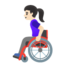 WOMAN IN MANUAL WHEELCHAIR emoji with light skin tone skin tone