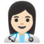 WOMAN HEALTH WORKER emoji with light skin tone skin tone