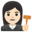 WOMAN JUDGE emoji with light skin tone skin tone