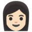 WOMAN emoji with light skin tone skin tone