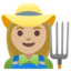 WOMAN FARMER emoji with medium-light skin tone skin tone