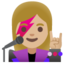 WOMAN SINGER emoji with medium-light skin tone skin tone