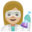 WOMAN SCIENTIST emoji with medium-light skin tone skin tone