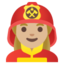 WOMAN FIREFIGHTER emoji with medium-light skin tone skin tone