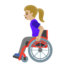 WOMAN IN MANUAL WHEELCHAIR emoji with medium-light skin tone skin tone