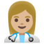 WOMAN HEALTH WORKER emoji with medium-light skin tone skin tone