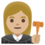 WOMAN JUDGE emoji with medium-light skin tone skin tone