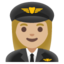 WOMAN PILOT emoji with medium-light skin tone skin tone
