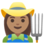 WOMAN FARMER emoji with medium skin tone skin tone