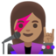 WOMAN SINGER emoji with medium skin tone skin tone