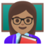 WOMAN TEACHER emoji with medium skin tone skin tone