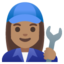 WOMAN MECHANIC emoji with medium skin tone skin tone