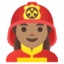 WOMAN FIREFIGHTER emoji with medium skin tone skin tone