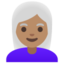 WOMAN: WHITE HAIR emoji with medium skin tone skin tone