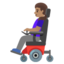 WOMAN IN MOTORIZED WHEELCHAIR emoji with medium skin tone skin tone