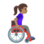 WOMAN IN MANUAL WHEELCHAIR FACING RIGHT emoji with medium skin tone skin tone