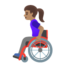 WOMAN IN MANUAL WHEELCHAIR emoji with medium skin tone skin tone