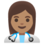 WOMAN HEALTH WORKER emoji with medium skin tone skin tone