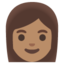 WOMAN emoji with medium skin tone skin tone