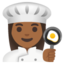 WOMAN COOK emoji with medium-dark skin tone skin tone