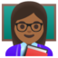 WOMAN TEACHER emoji with medium-dark skin tone skin tone